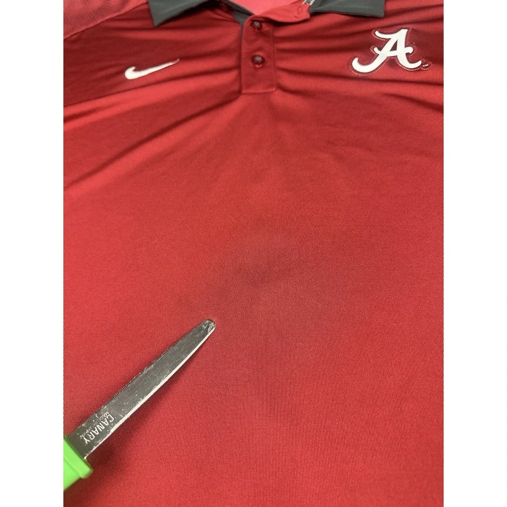 Nike Mens Alabama Crimson Tide Coaches Sideline DRI-FIT Polo Shirt Red 2XL